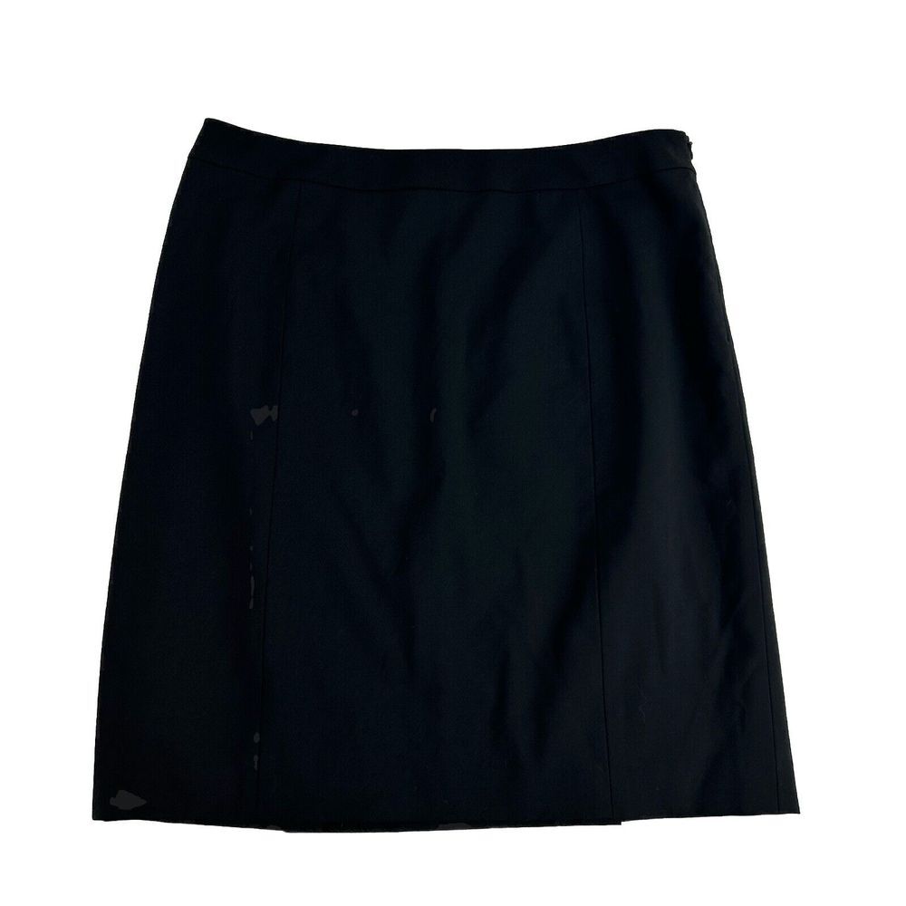LAFAYETTE 148 New York $298 Black‎ Virgin Wool Classic Pencil Skirt Size 12 EUC - Picture 11 of 12